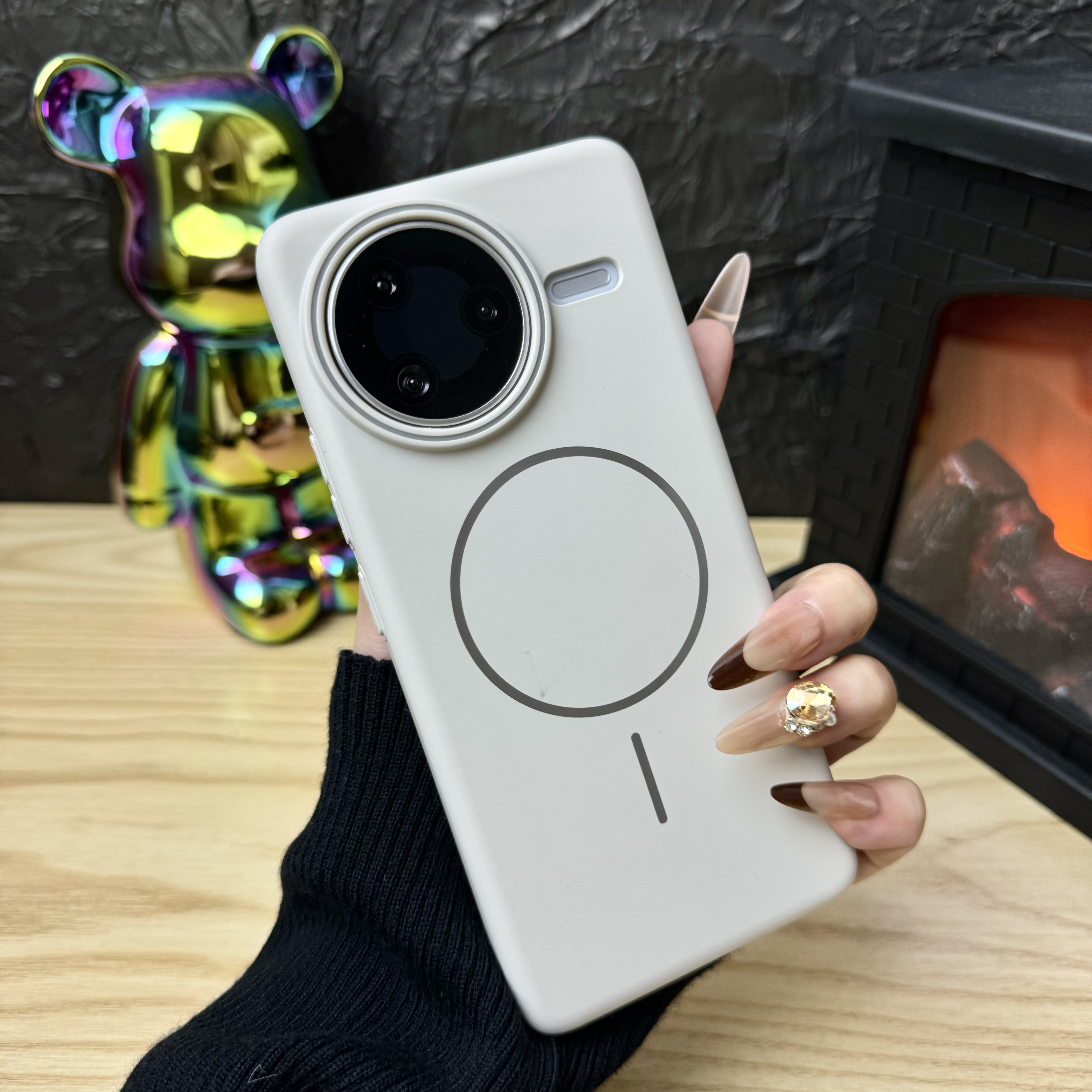适用于红米k80手机壳柔润PC肤感硬壳k80pro细圈磁吸高级感小米15轻薄时尚小米14pro男女情侣小米13防摔全包