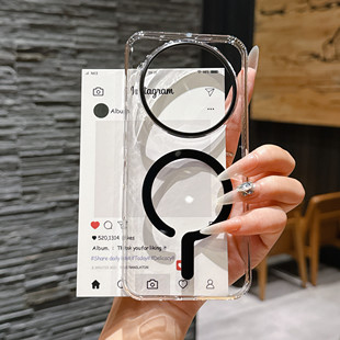 简约风适用于荣耀magic8pro手机壳透明磁吸magic8轻薄高级感magic7pro情侣时尚PC硬壳magic7保护套