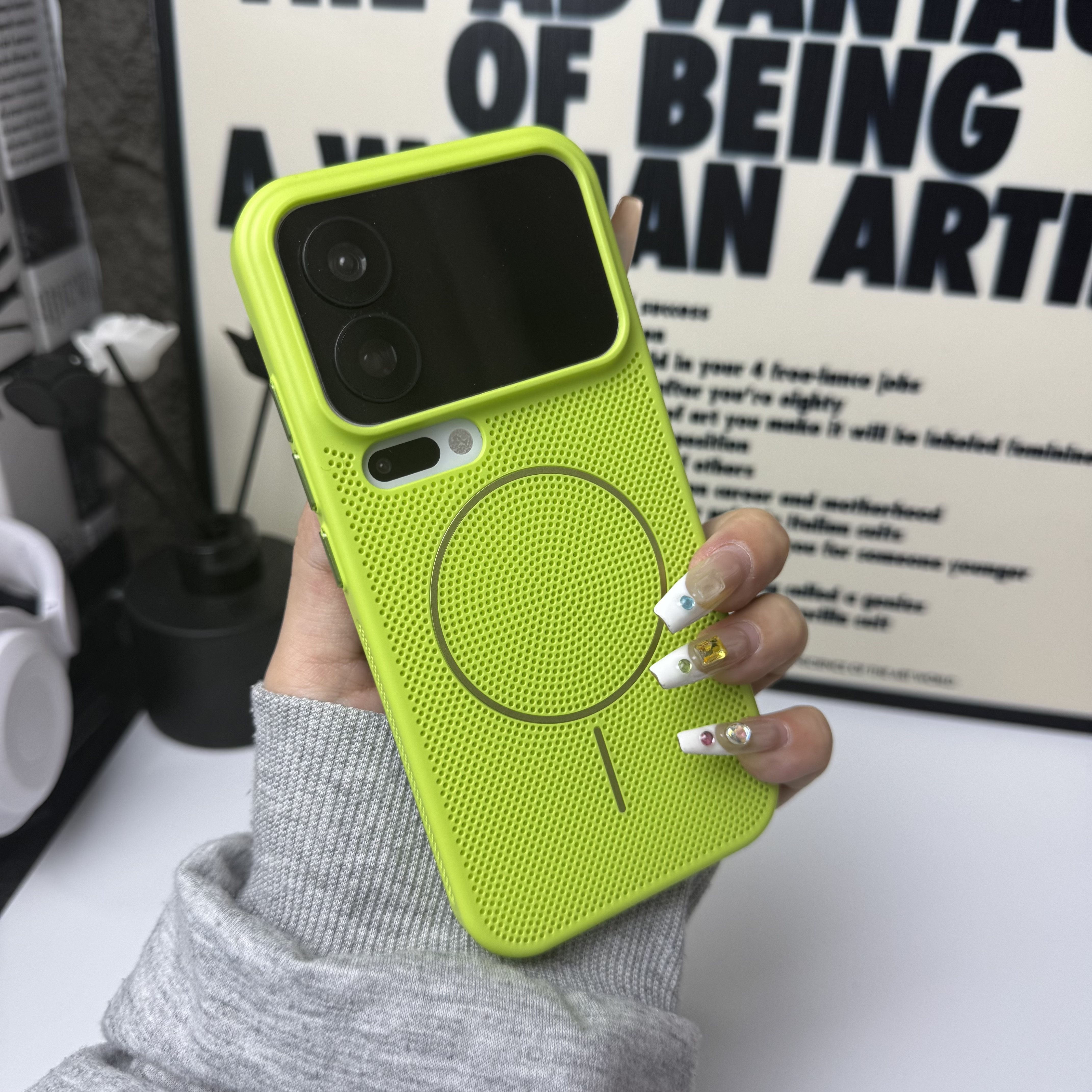 透气散热适用于小米17promax手机壳网孔散热小米17pro磁吸充电高级感小米15轻薄透气Xiaomi14pro创意情侣外壳