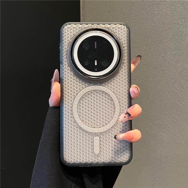 网孔散热磁吸适用华为mate70pro手机壳简约超薄透气mate60pro+高级感金属镜框mate70/60全包防摔保护套男女