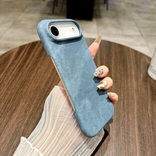 创意时尚适用于iPhone17Air手机壳半包牛仔纹高级感苹果17promax情侣时尚16promax磁吸15Pro防摔男女14/13