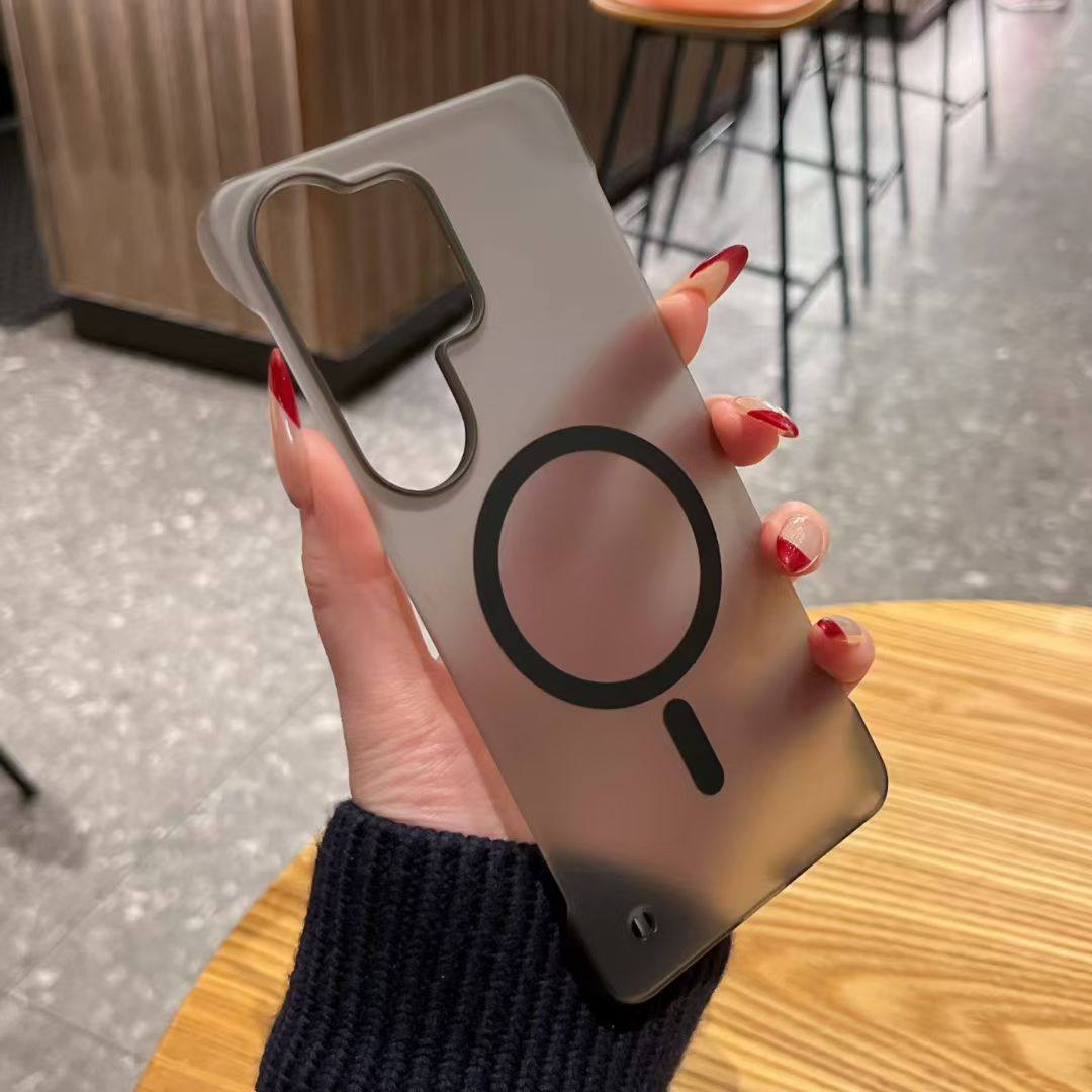 磨砂超薄磁吸适用于三星S26Ultra无边框手机壳S25UItra高端透明S24U简易防摔S24+半包S23UItra防摔S22P男女款