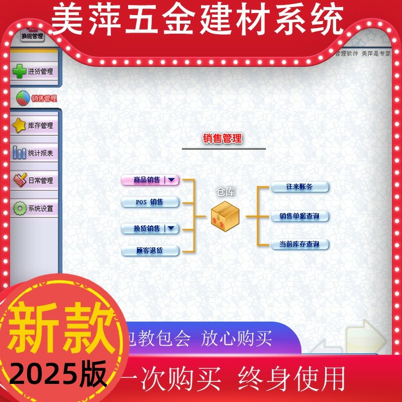 美萍新版包邮密码锁五金销售系统
