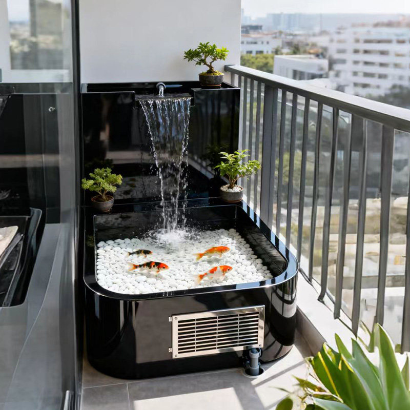 城畔涧不锈钢鱼缸花箱室外庭院露台鱼池瀑布喷泉流水摆件阳台,家居饰品,流水摆件,淘宝优惠券,粉丝福利购,淘宝优惠卷