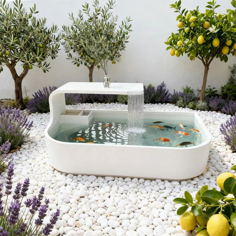 不锈钢生态鱼池可定制现代简约庭院鱼池流水摆件庭院装饰流水造景,家居饰品,流水摆件,淘宝优惠券,粉丝福利购,淘宝优惠卷