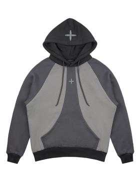 LANCER(兰寺) HOLYLANCE* DSPRT Hoodie 灰感应拼色印花连帽卫衣