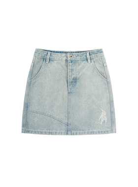 Ria Mitchell(W) 2020 ZAN DENIM SKIRT 复古刺绣牛仔短裙