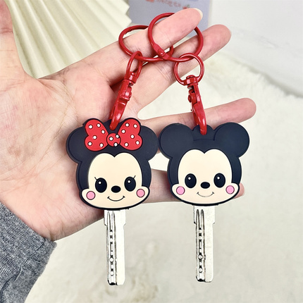 Mickey and Minnie Door Lock Key Cover ins Cartoon Anime Kuromi Lotso Elevator Water Drop Card Anti-Lost for Women