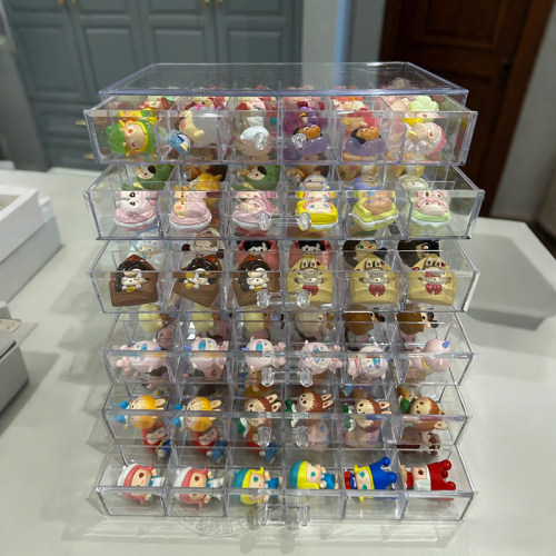 透明抽屉式防尘萌粒收纳展示盒