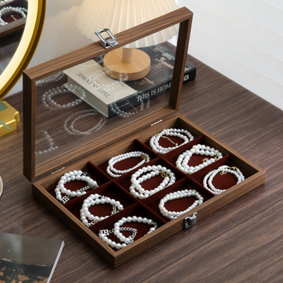 手镯首饰收纳盒玻璃透明玉牌饰品