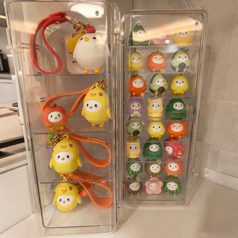 蚂蚁庄园透明手办收纳盒塑料长方体小鸡仔展示盒收藏摆件整理盒