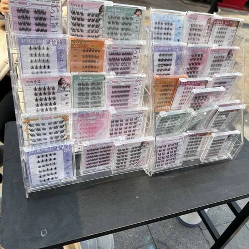 透明亚克力分格美甲假睫毛收纳架