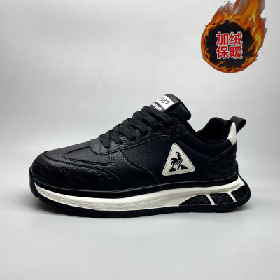 秋冬加绒保暖男潮鞋厚底阿甘老爹鞋黑色男鞋设计感小众运动板鞋潮