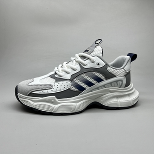 春季新款透气老爹鞋男鞋厚底防滑运动休闲鞋南方四季款舒适百搭潮