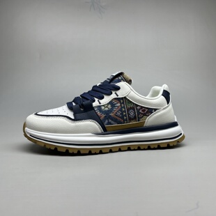 百搭休閑鞋 復古刺繡男鞋 跨境外貿(mào)四季 時尚 潮鞋 鞋 厚底增高老爹鞋