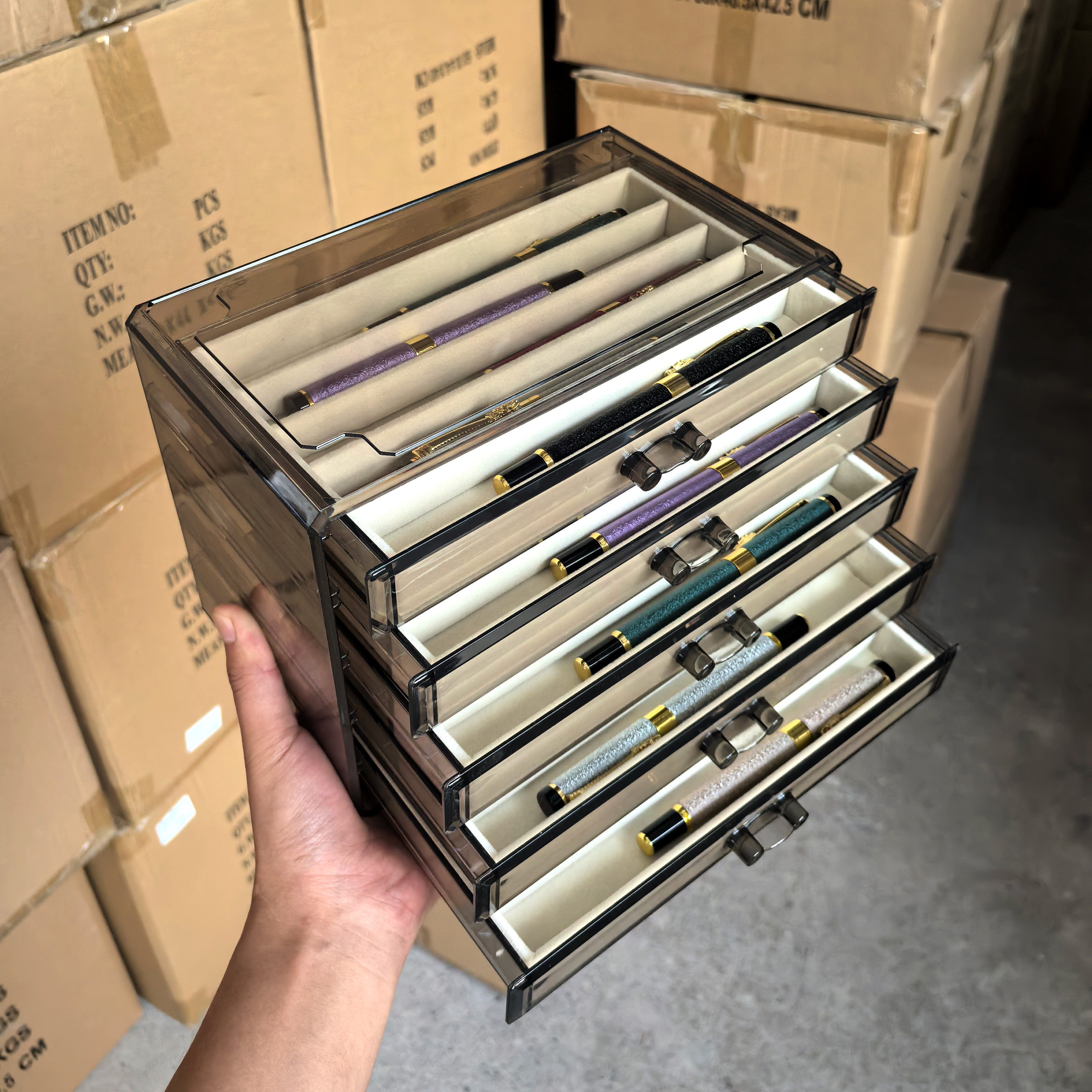 抽屉式多层钢笔收纳盒家用名笔收藏钢笔盒展示陈列盒钢笔收纳礼盒,收纳整理,桌面收纳盒,淘宝优惠券,粉丝福利购,淘宝优惠卷