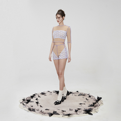 MildRate盘花网纱拼接套装