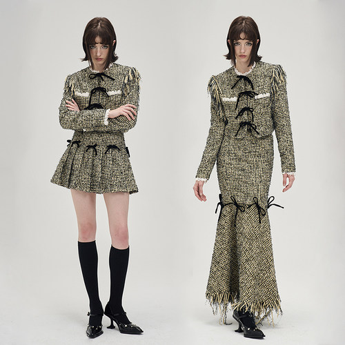 MildRate千金小香风外套半裙套装