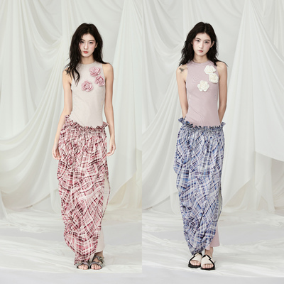 可脱卸褶皱两件套连衣裙