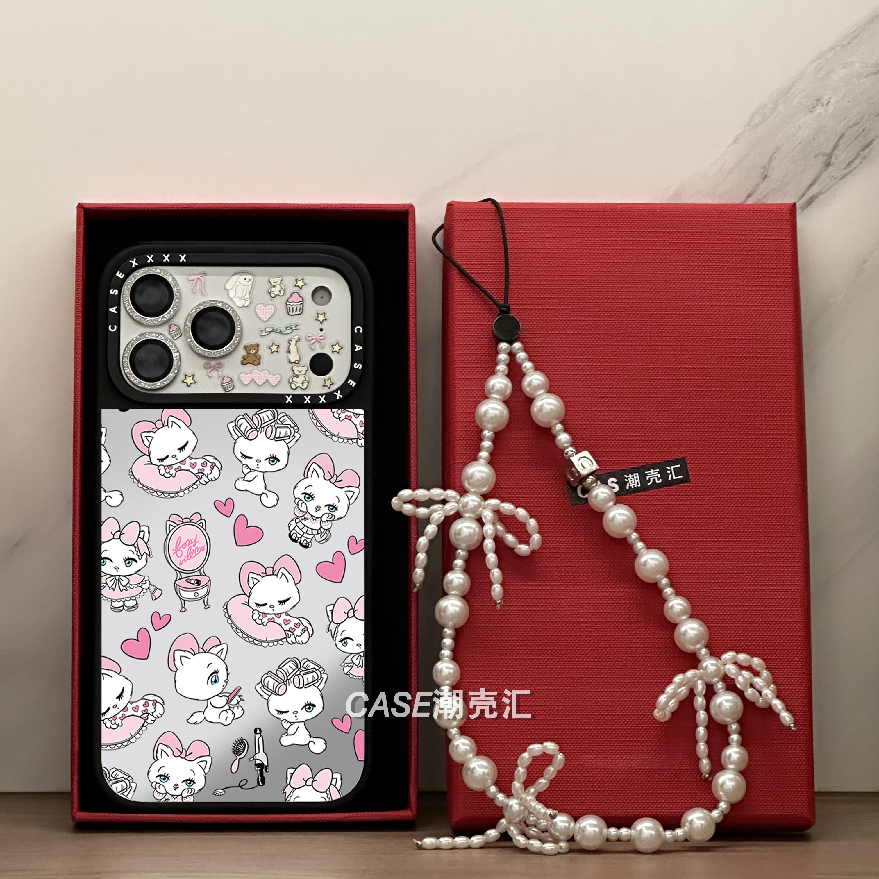 foxy illustrations新款可爱小白兔镜面手机壳苹果17Promax适用于iPhone16Promax手机壳15pro卡通14Pro明星13