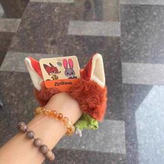 【4566人收藏】名创同款疯狂动物城住地尼克毛绒发圈头绳少女秋冬