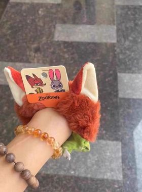 【4566人收藏】名创同款疯狂动物城住地尼克毛绒发圈头绳少女秋冬