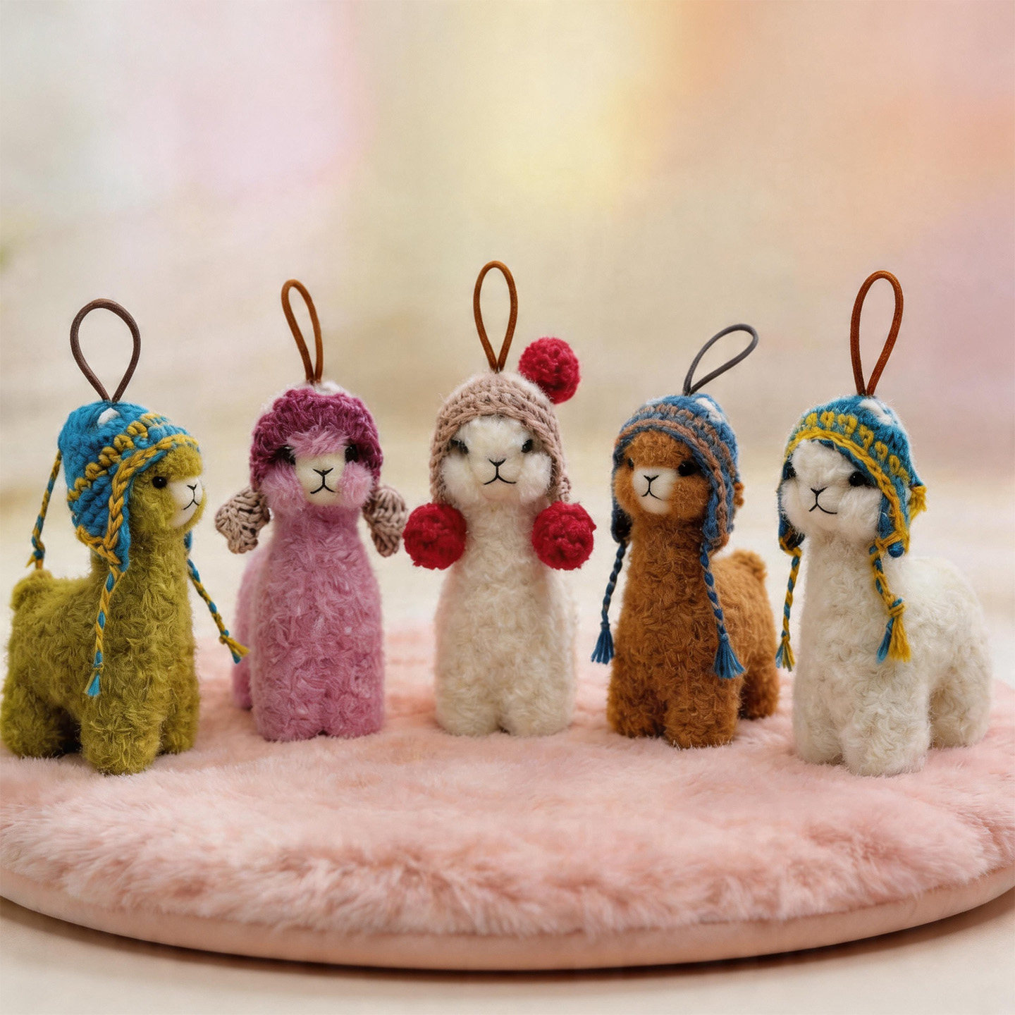 吐吐驼tui alpaca小羊驼挂件可爱毛绒玩偶包包钥匙扣手机编织挂件