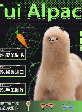 吐吐驼TUI ALPACA阿祈羊驼公仔秘鲁毛绒玩偶羊驼毛七夕情人节礼物