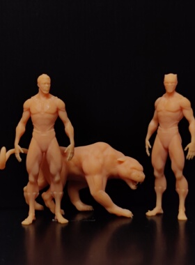 SuperGe1/64白模人偶黑豹-露脸黑豹.头盔黑豹素模直接上色T518