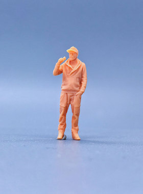 SuperGe1/64白模人偶兜帽男话筒讲话直接上色S612