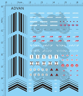 【反面水贴】CBO出品 1/64车模 摩托车 汽车文化 赞助商 水贴