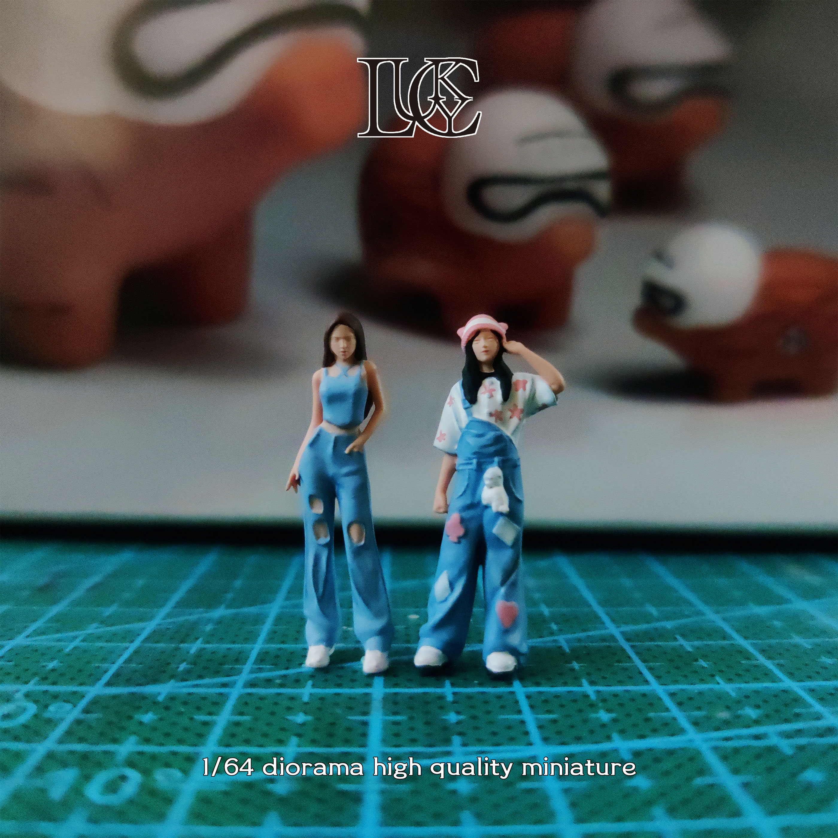 Lucky Studio  1/64人偶 牛仔姐妹 二人组 预定微缩收藏摆设爱好