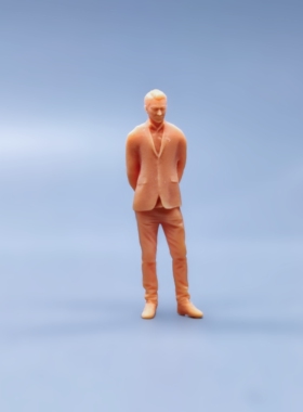 SuperGe1/64白模人偶站立背手帅气男素模直接上色S039