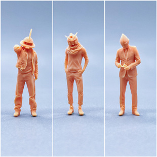 【嗯哼模型】1:64人偶1:43微缩白模面具人奥特古高型男V524 V526