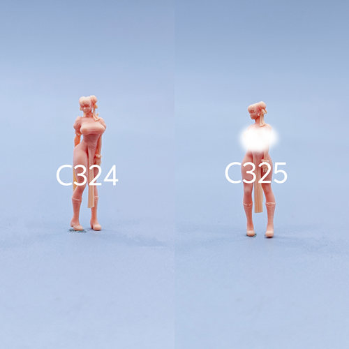 【嗯哼模型】现货1:64人偶1:43微缩白模 街头霸王春丽 C324 C325