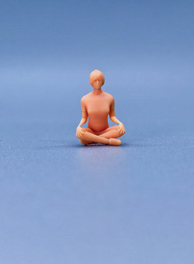 SuperGe1/64白模人偶打坐瑜伽女孩素模直接上色S834