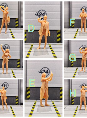 SuperGe1/64自拍人偶白模自调腊素模可直接上色可挂漆S2012345678