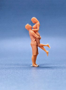 SuperGe1/64白模人偶抱着女朋友的男人素模直接上色S826
