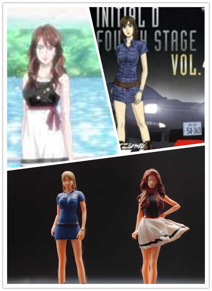 wt 1/64人偶 恭子&香织 头文字d 卡通人物系列 预购