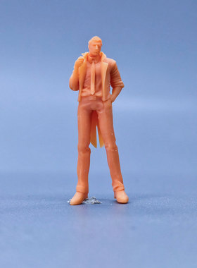 SuperGe1/64白模人偶独眼龙烟斗男素模直接上色T309