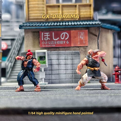 GX-DIORAMA 1/64人偶  街头霸王系列 豪鬼&刚拳微缩收藏摆设爱好