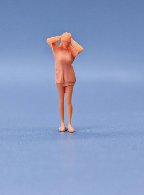 SuperGe1/64白模人偶抱头后脑勺织帽包臀卫衣女素模直接上色T106