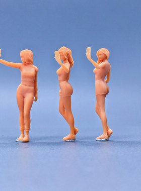 SuperGe1/64白模人偶卫衣帽兜自拍女可直接上色手工handmadeS511