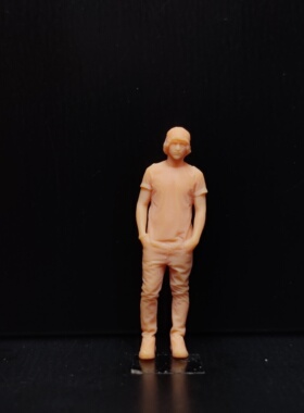 SuperGe1/64白模人偶戴帽站立男素模直接上色T523