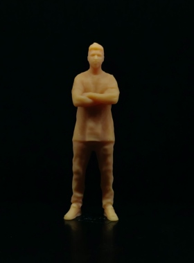 SuperGe1/64白模人偶抱胸站立男素模直接上色T416
