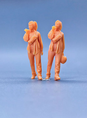 SuperGe1/64白模人偶行走发语音马尾女写实人物直接上色S712