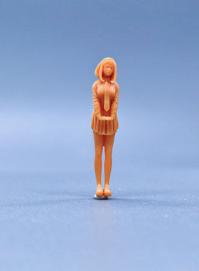 SuperGe1/64白模人偶领带翘臀前倾女孩红腊素模可直接上色S229