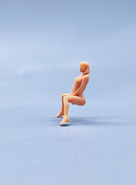 SuperGe1/64白模坐姿扯衣服短裤女生素模直接上色S746