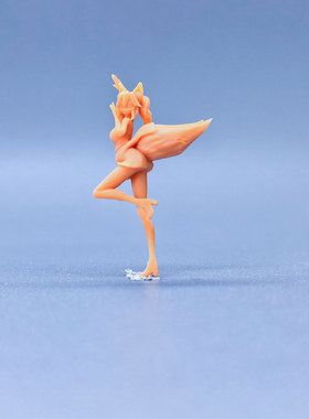 SuperGe1/64白模人偶狐狸尾巴卡通人物素模直接上色S816