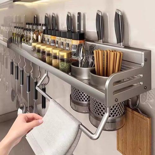 多功能刀架免打孔挂钩厨房壁挂式锅铲刀具收纳筷子调料用品